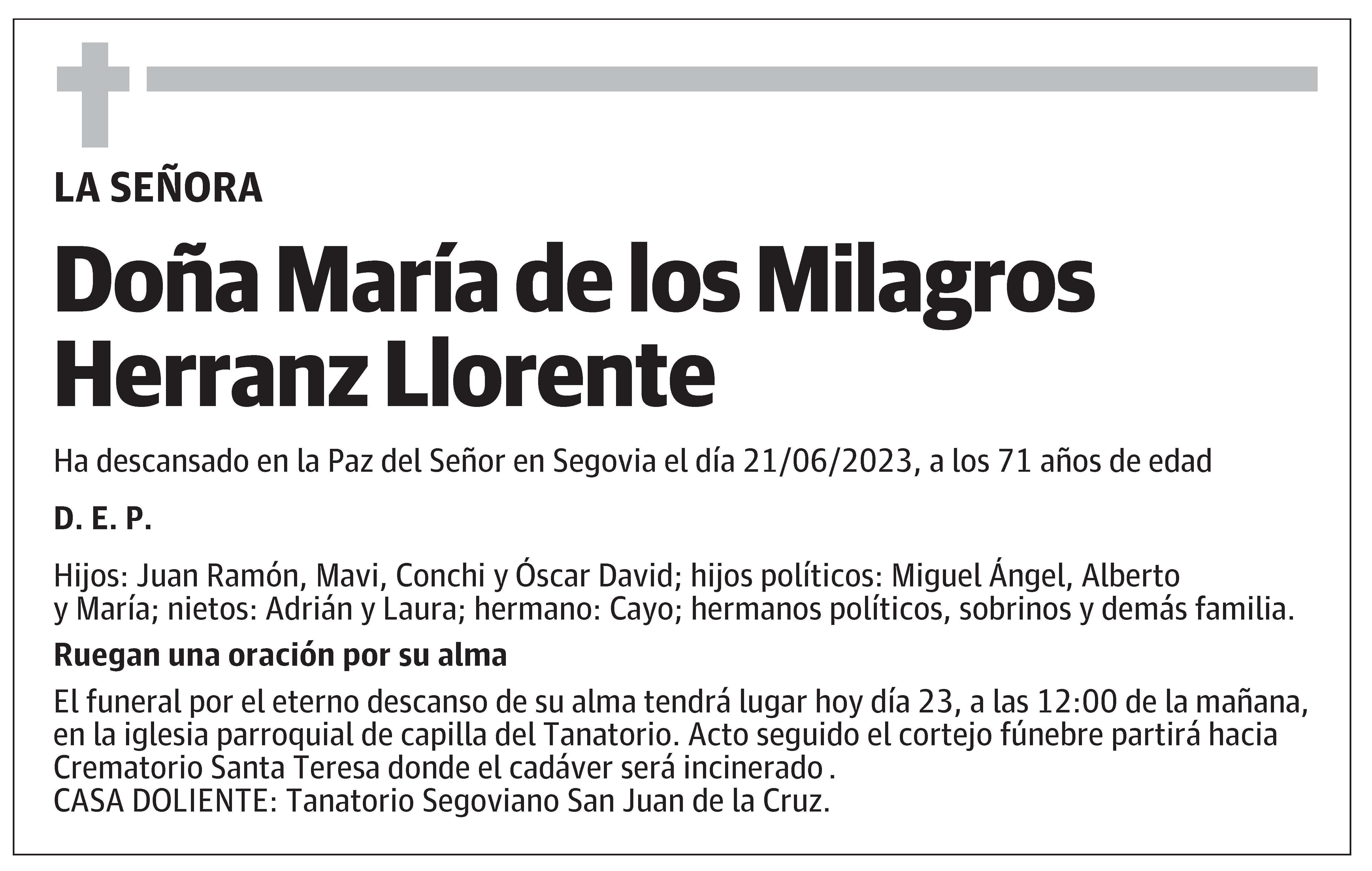 María de los Milagros Herranz Llorente