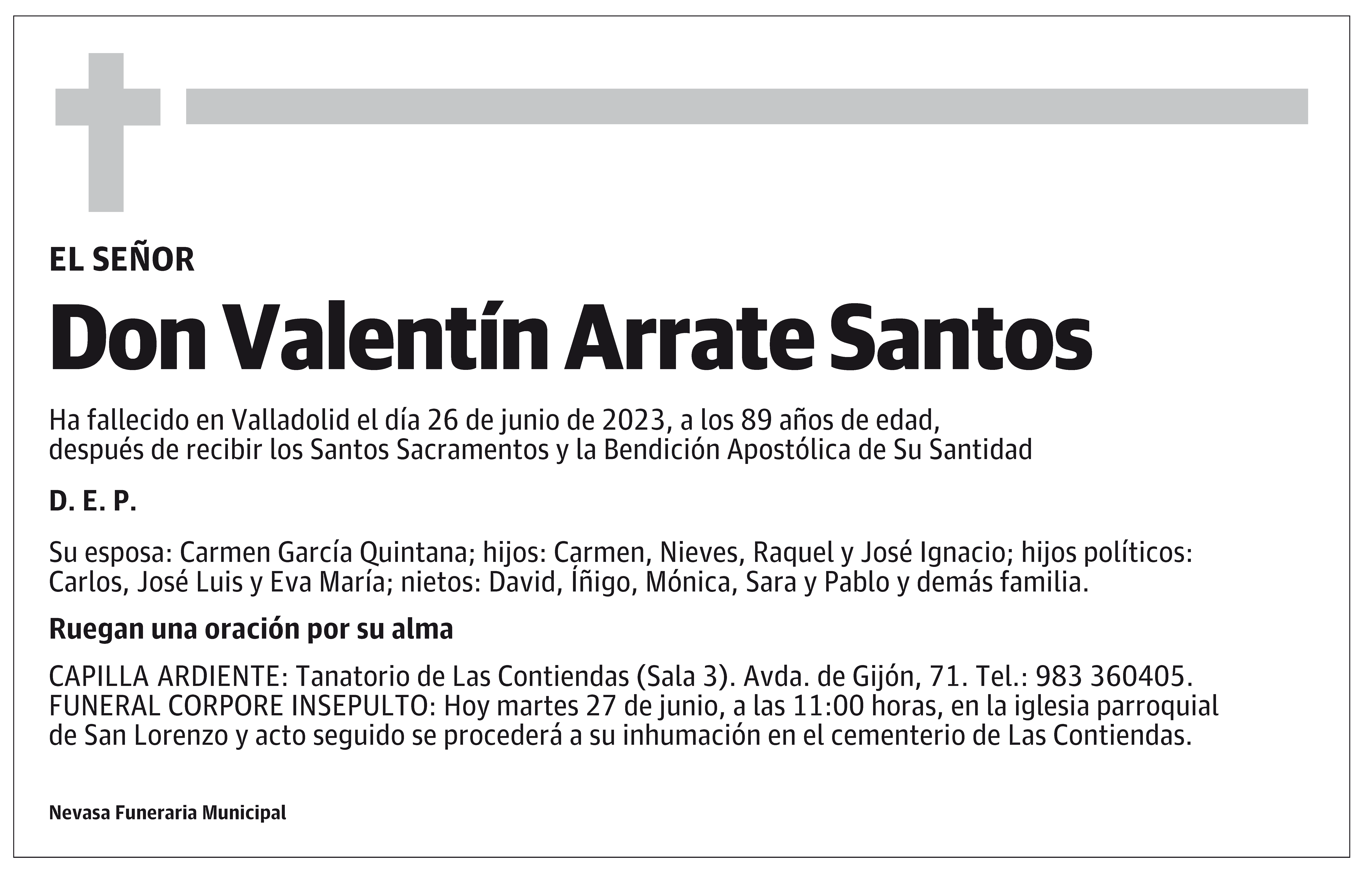 Valentín Arrate Santos