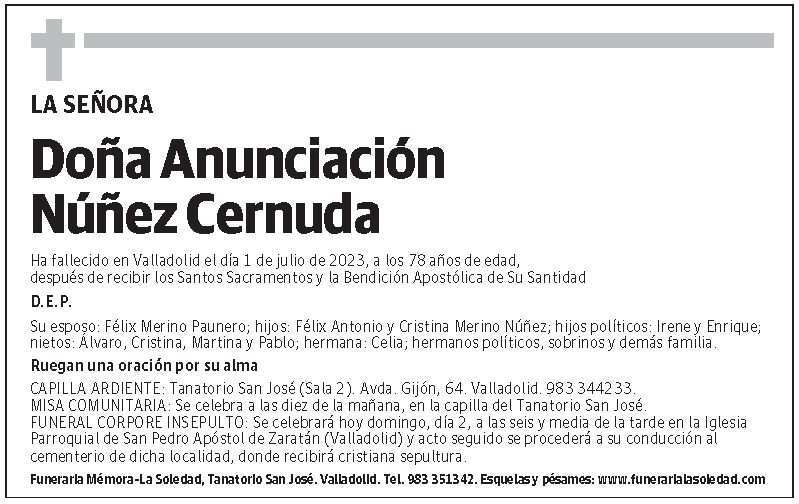 Anunciación Nuñez Cernuda
