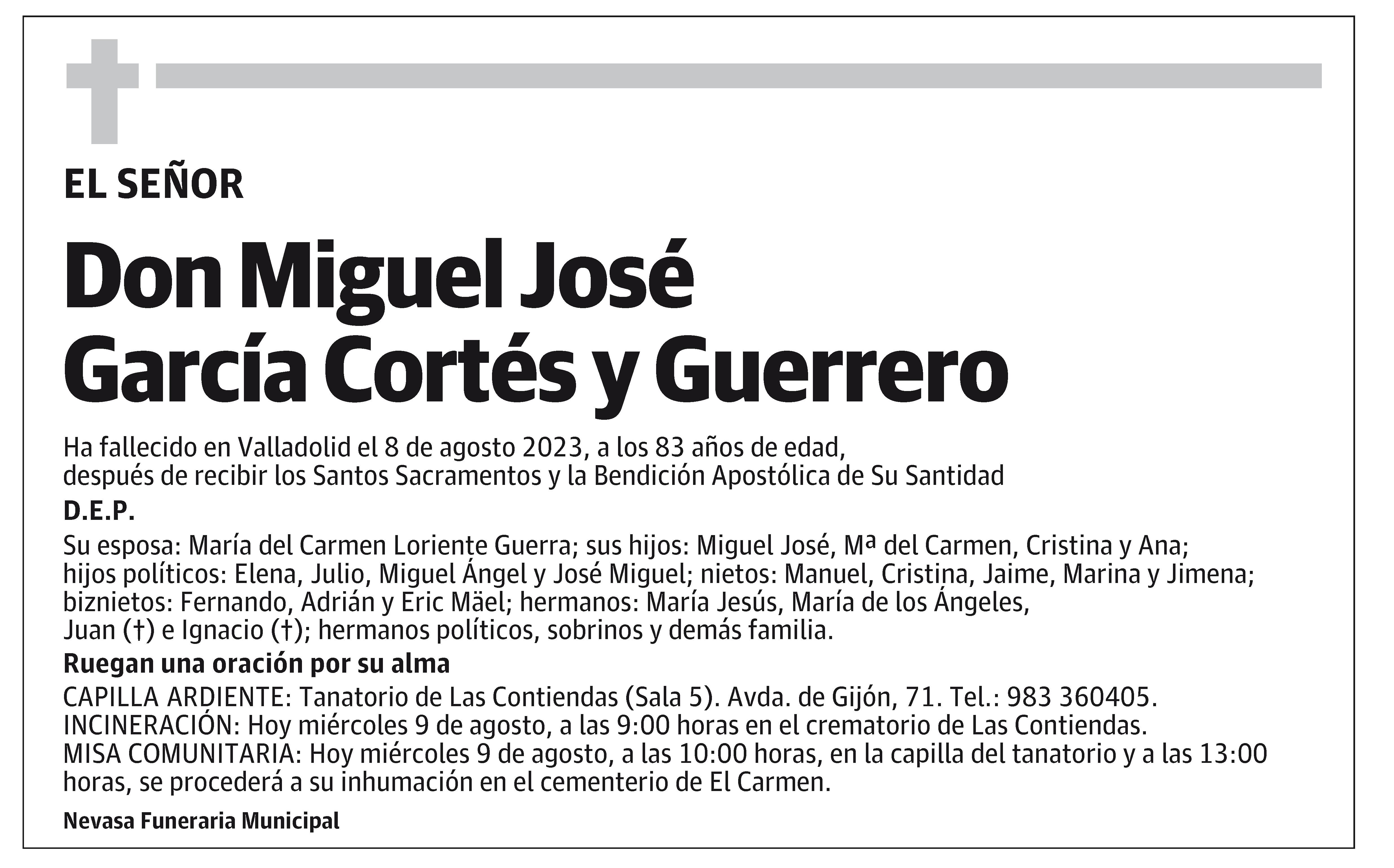 Miguel José García Cortés y Guerrero