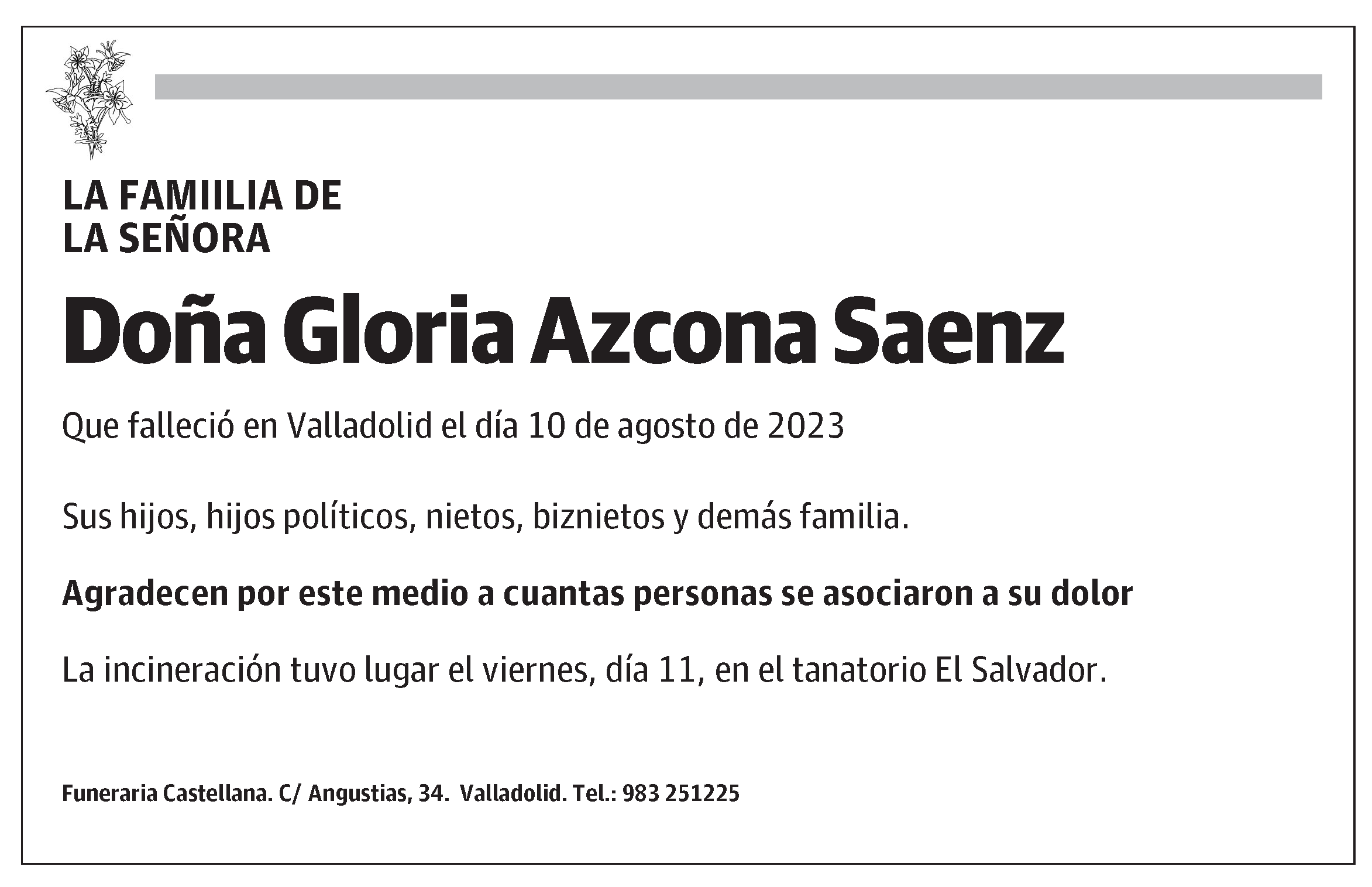 Gloria Azcona Saenz