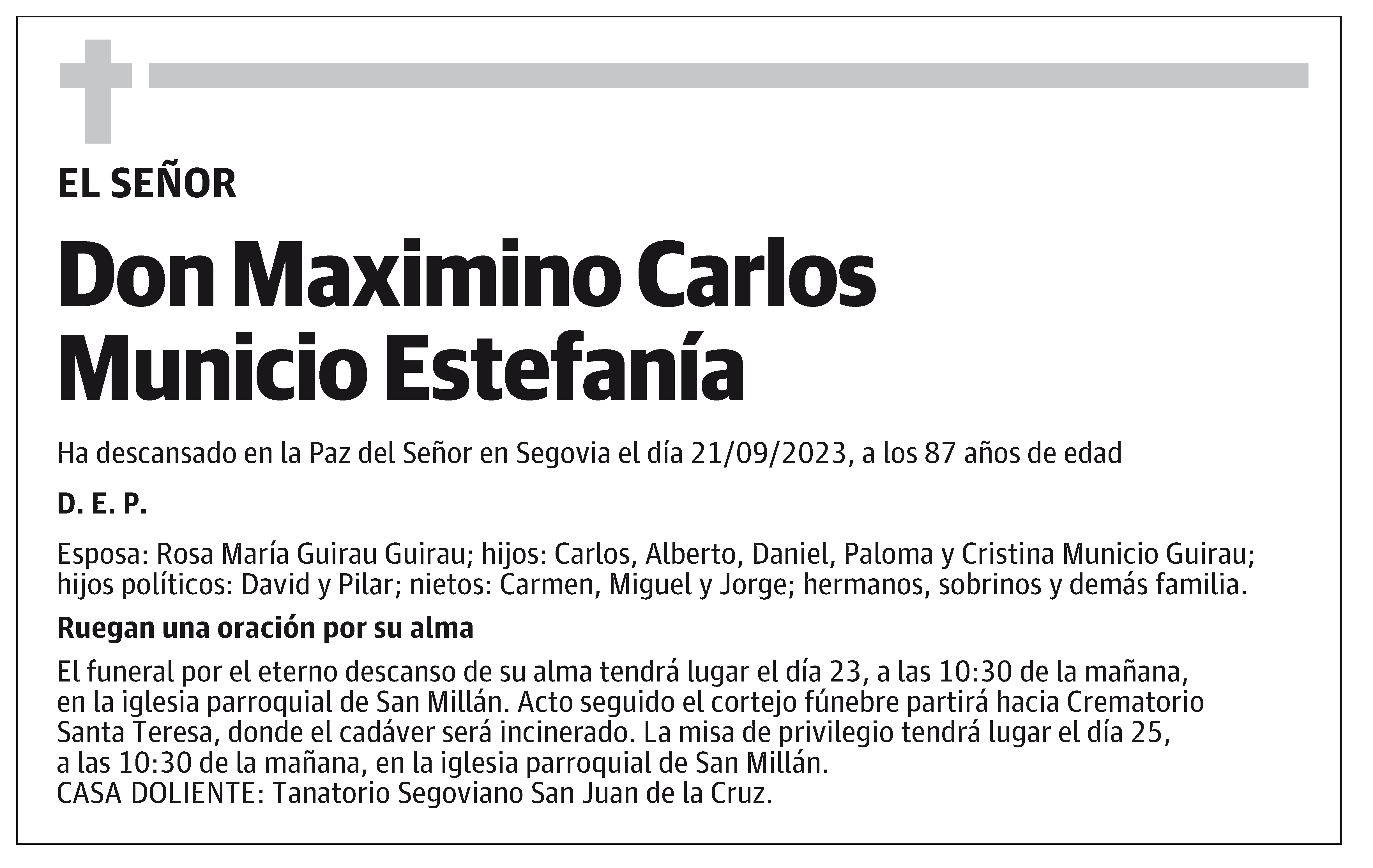 Maximino Carlos Municio Estefanía