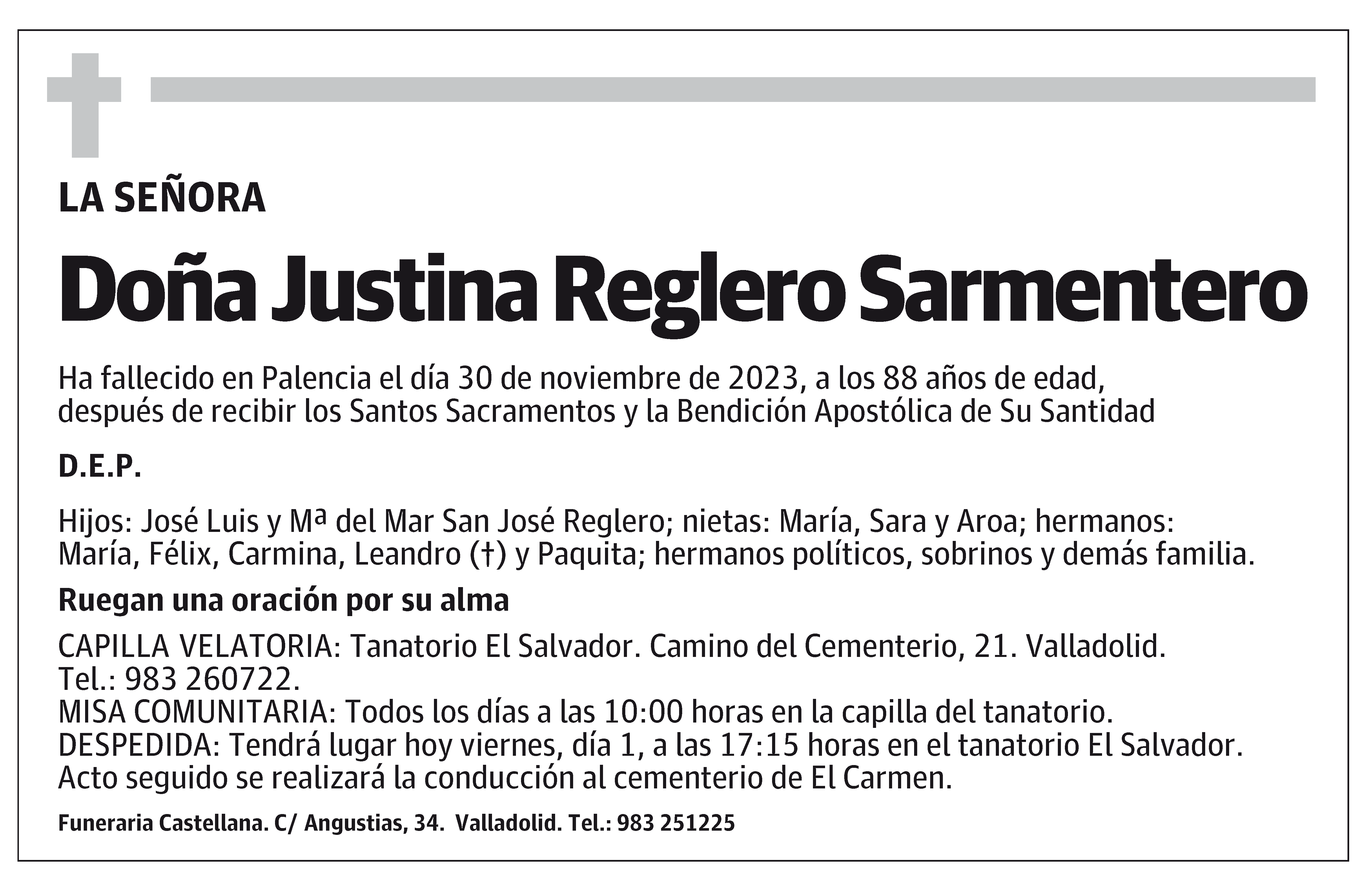Justina Reglero Sarmentero