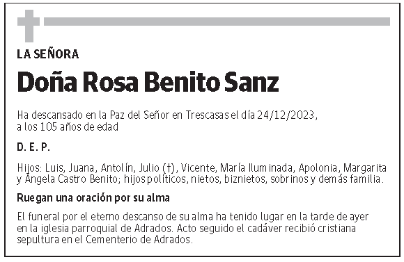 Doña Rosa Benito Sanz