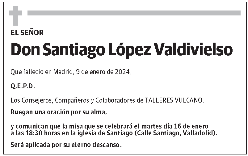 Santiago López Valdivielso TALLERES VULCANO