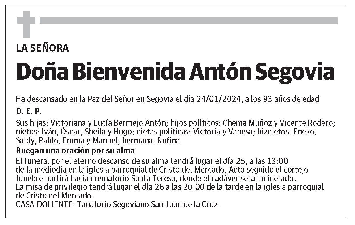 Bienvenida Antón Segovia