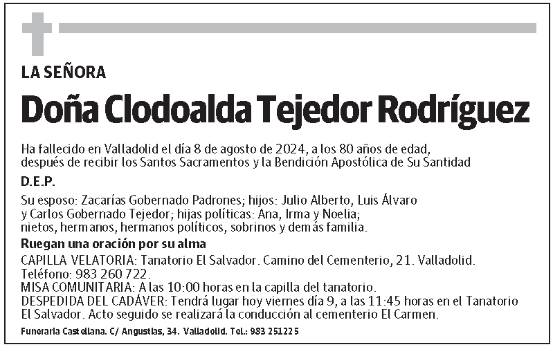 Clodoalda Tejedor Rodríguez