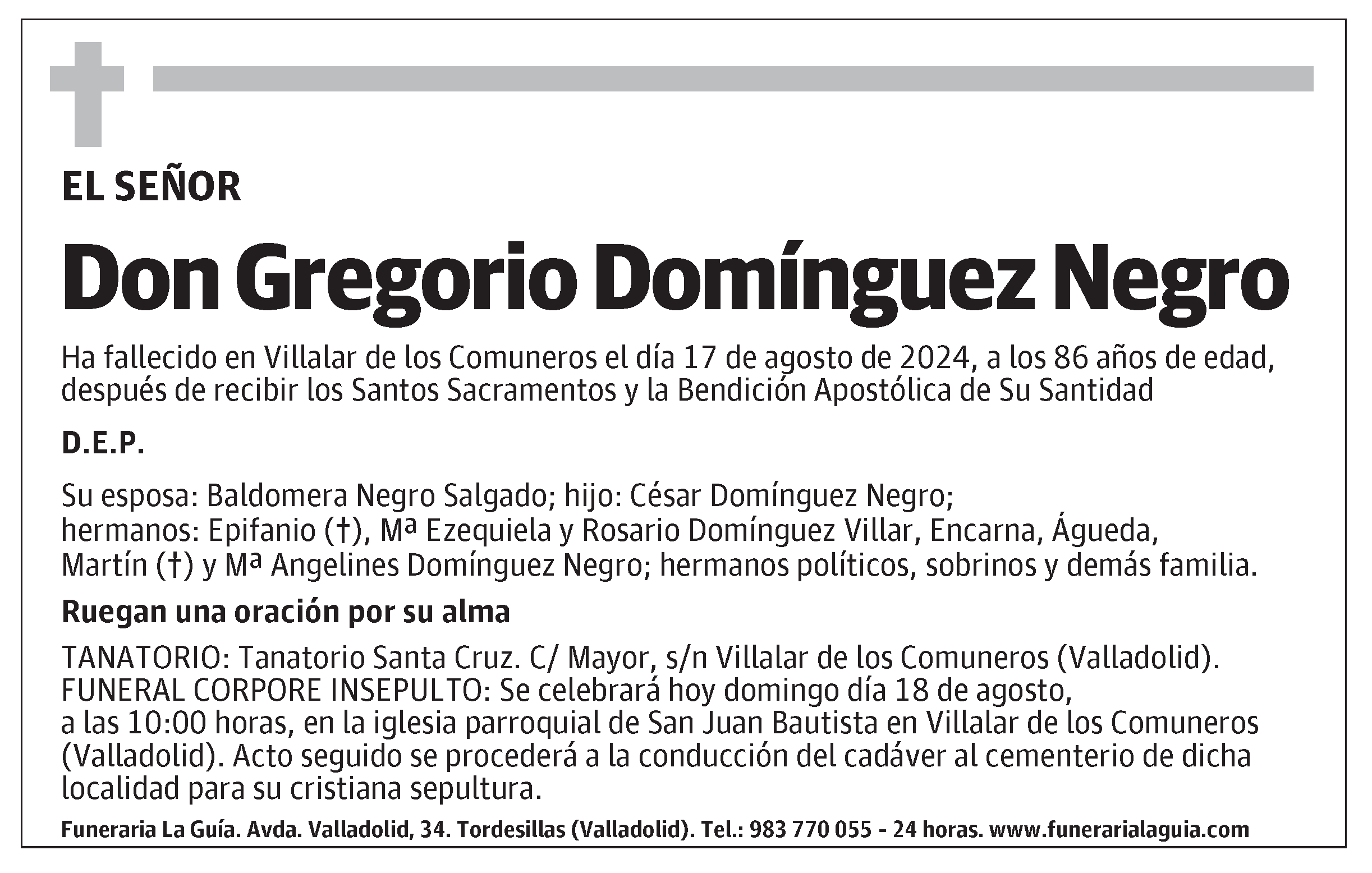 Gregorio Domínguez Negro