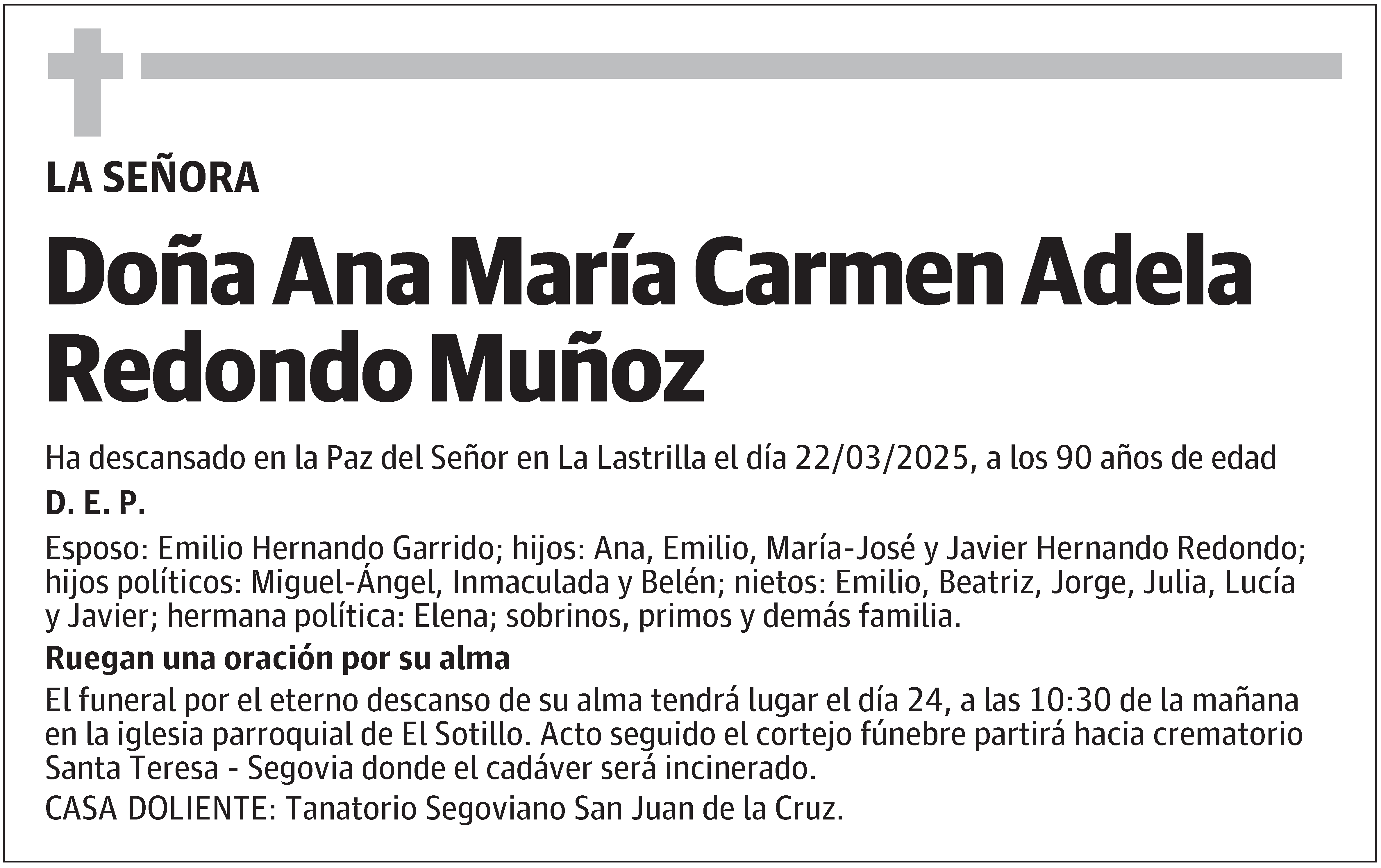 Ana María Carmen Adela Redondo Muñoz