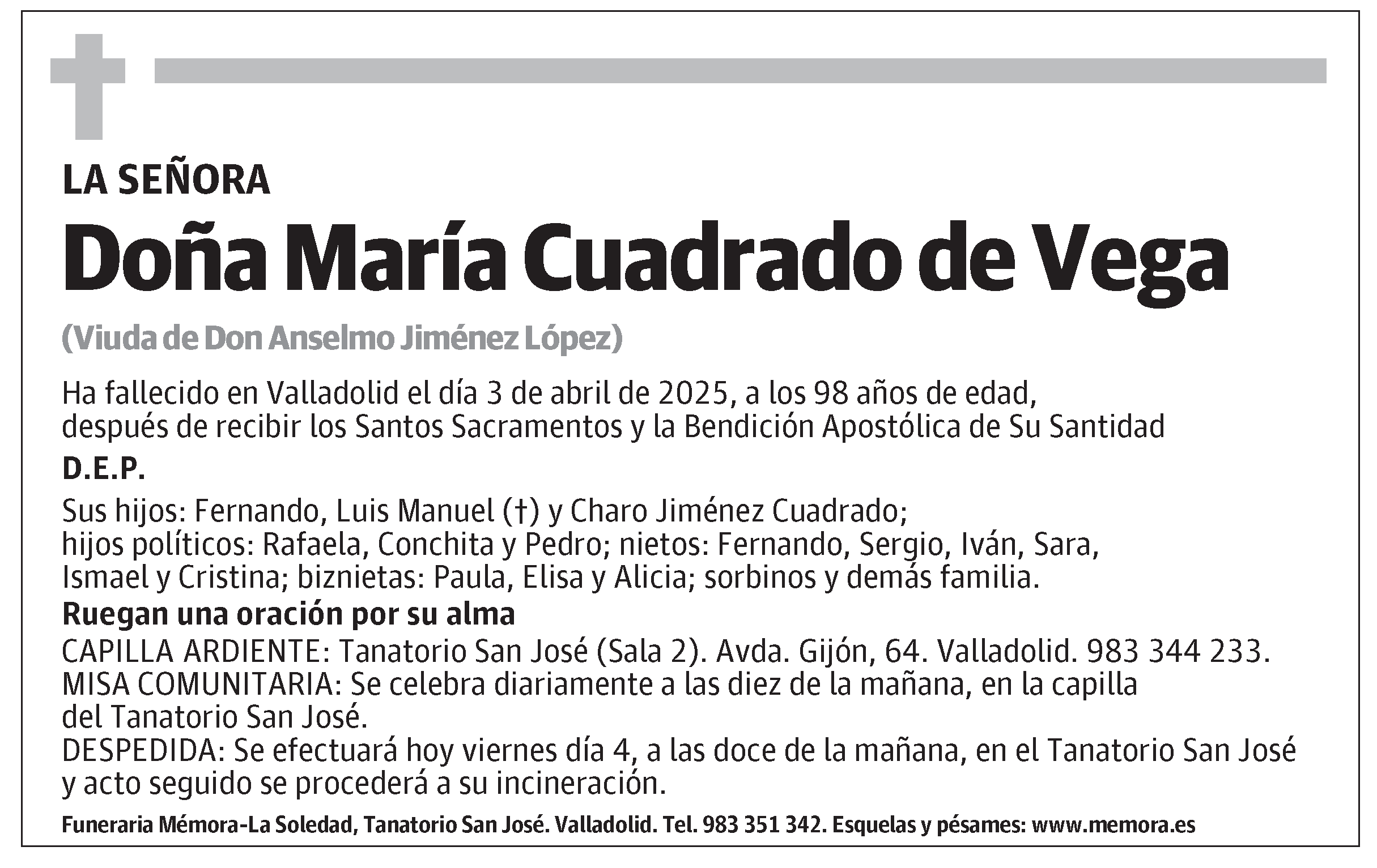 María Cuadrado de Vega