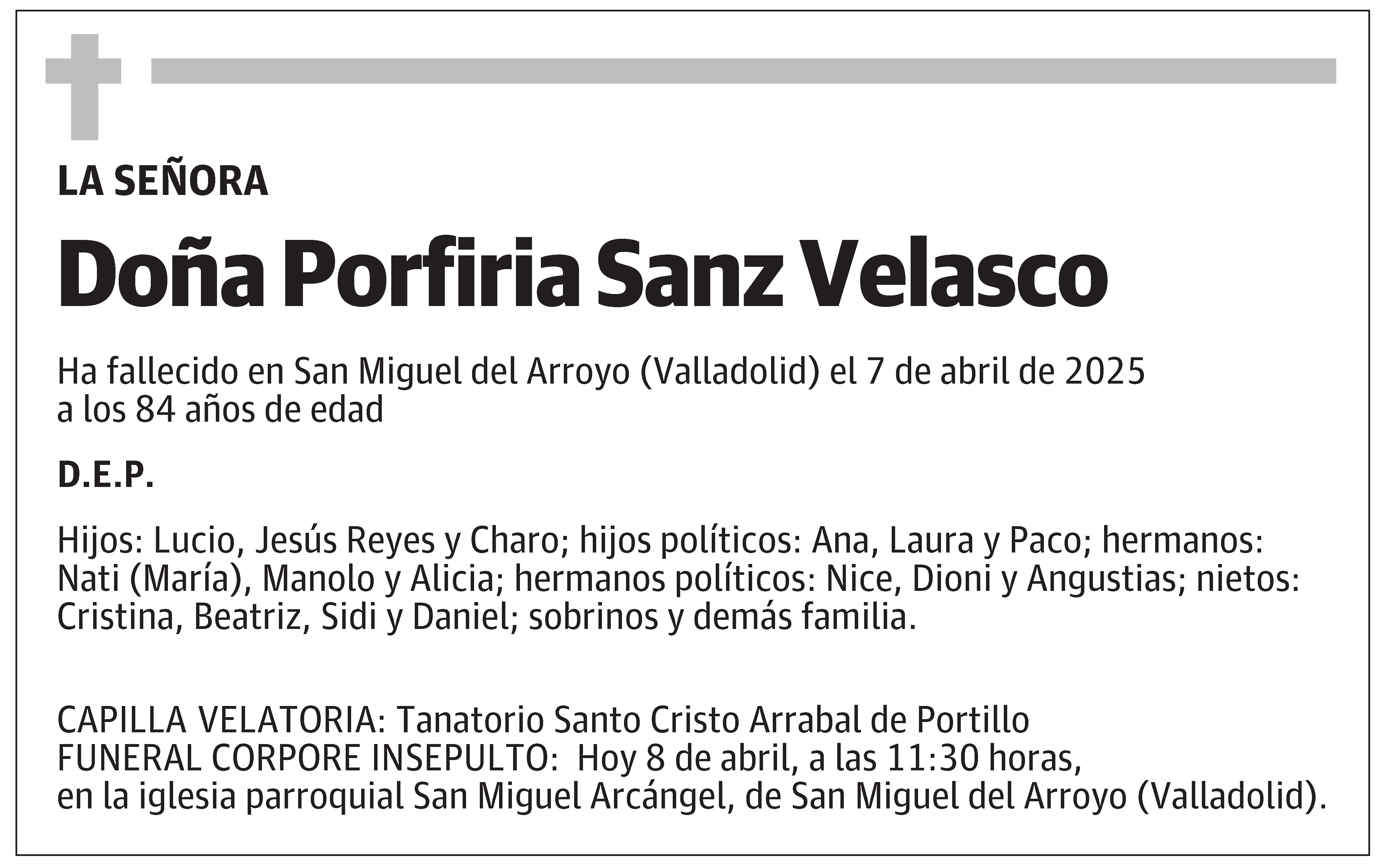 Porfiria Sanz Velasco