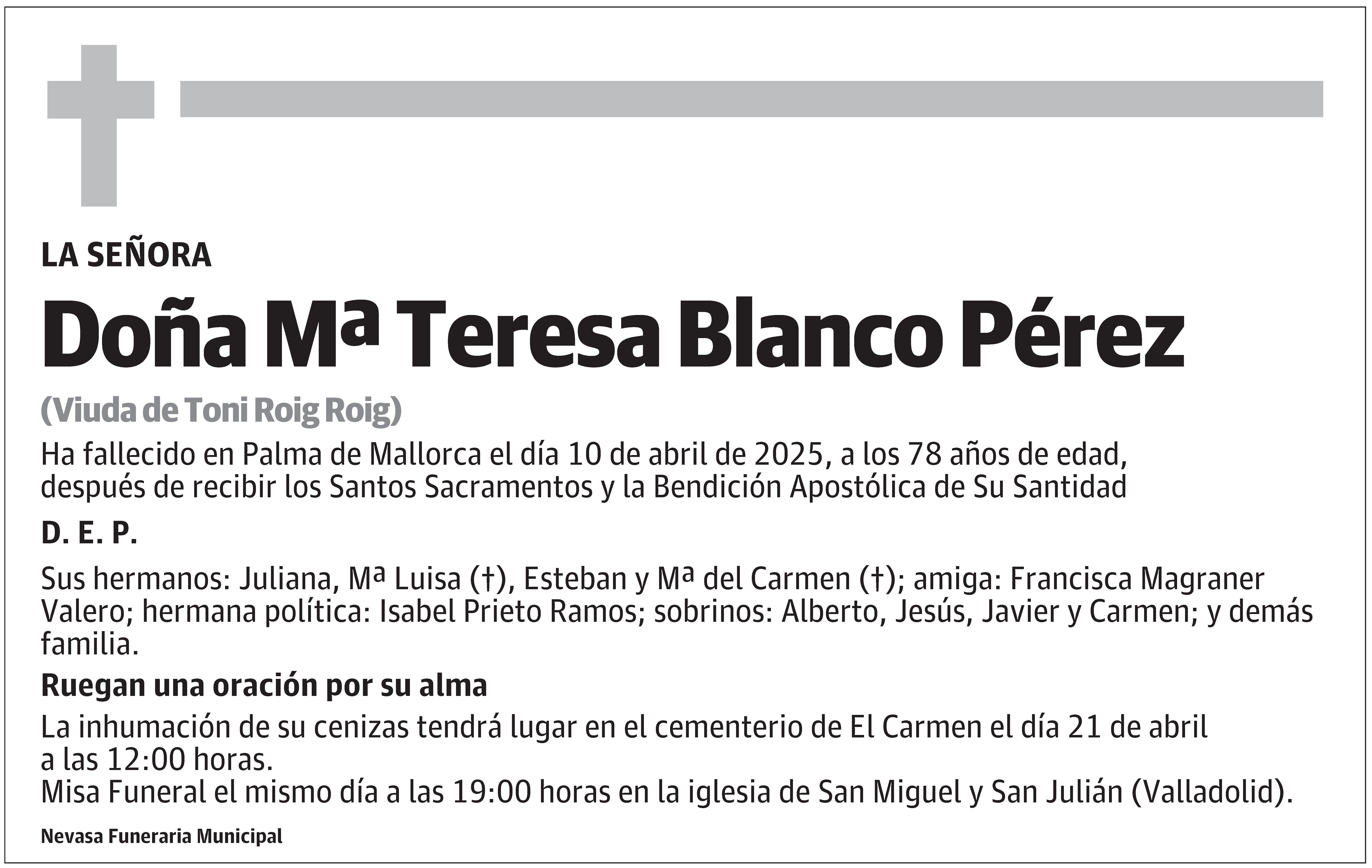Mª Teresa Blanco Pérez