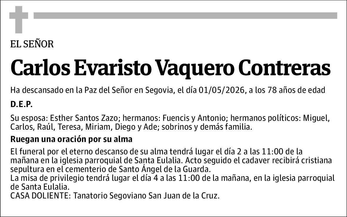 Carlos Evaristo Vaquero Contreras