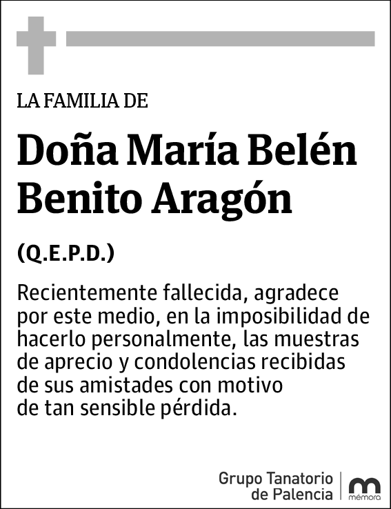 Maria Belén Agrd. Benito Aragón