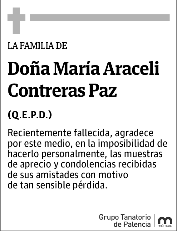 María Araceli Agrd. Contreras Paz