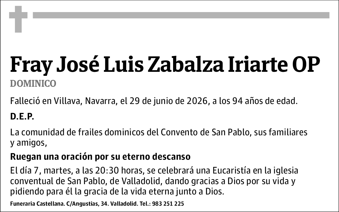 Fray José Luis Zabalza Iriarte Op
