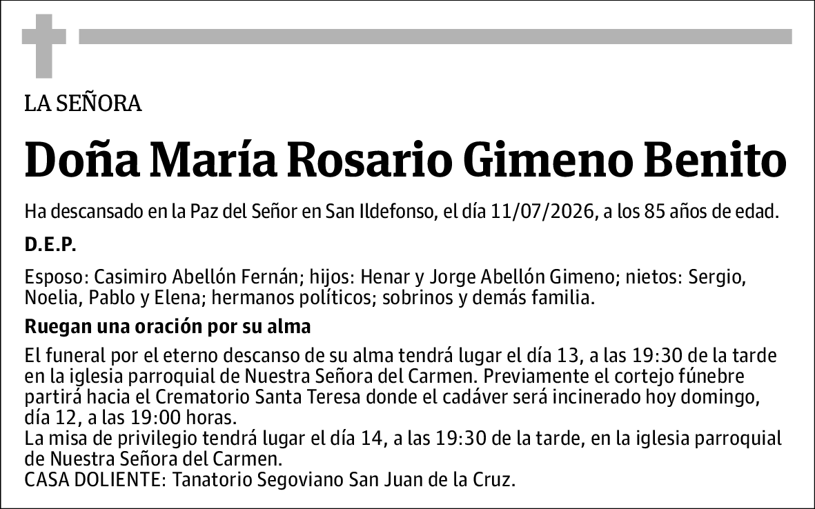 María Rosario Gimeno Benito