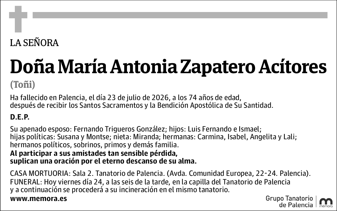 María Antonia Zapatero Acítores