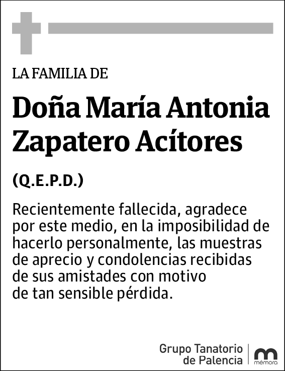 María Antonia Zapatero Acítores