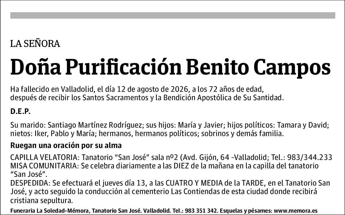 Purificación Benito Campos