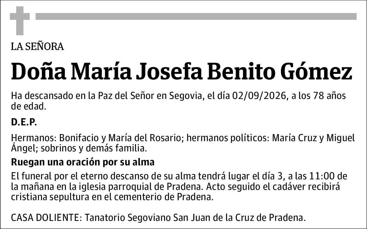 María Josefa Benito Gómez