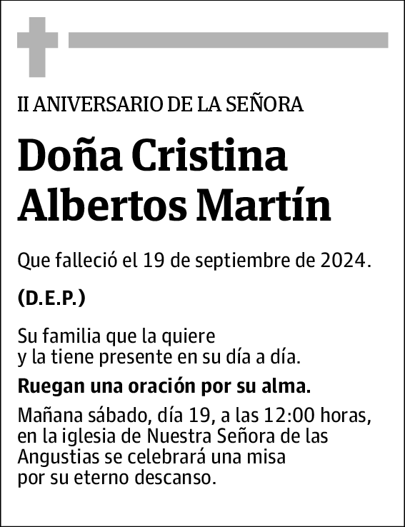 Ii Aniversario Doña Cristina Albertos