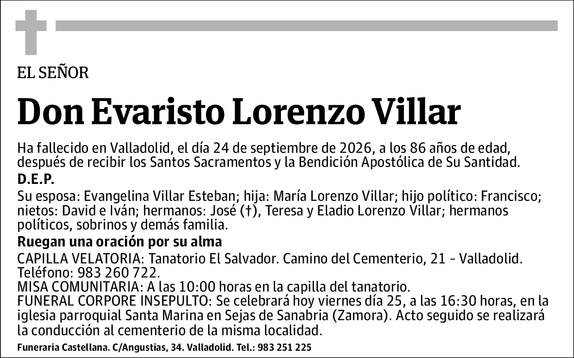 Evaristo Lorenzo Villar