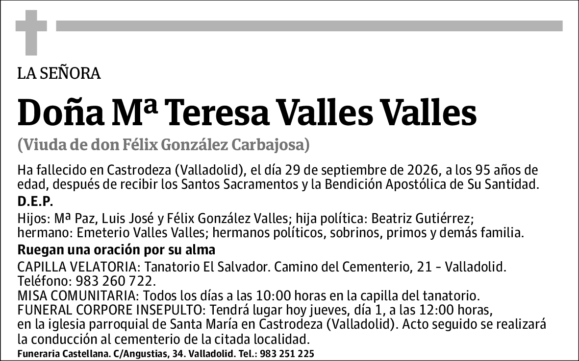 Mª Teresa Valles Valles