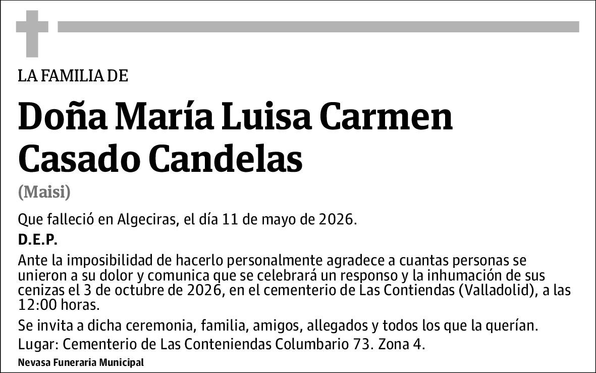 María Luisa Carmen Casado Canselas