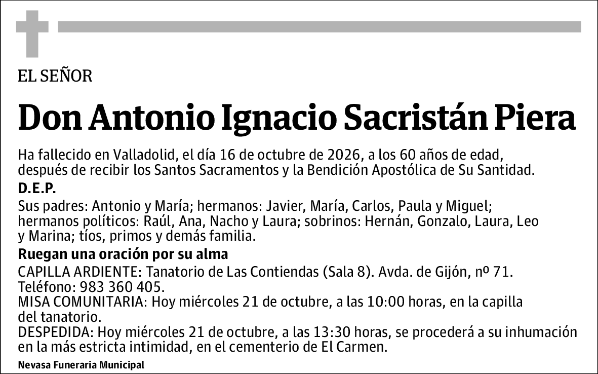 Antonio Ignacio Sacristán Piera