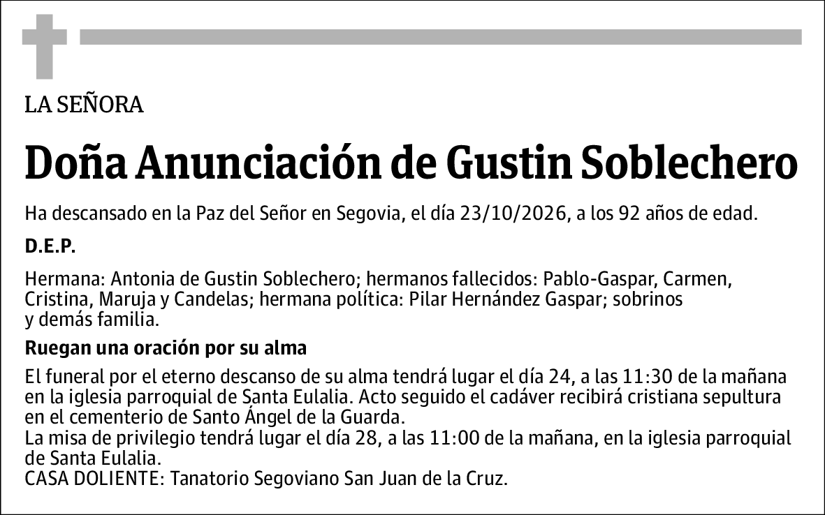 Anunciación de Gustin Soblechero