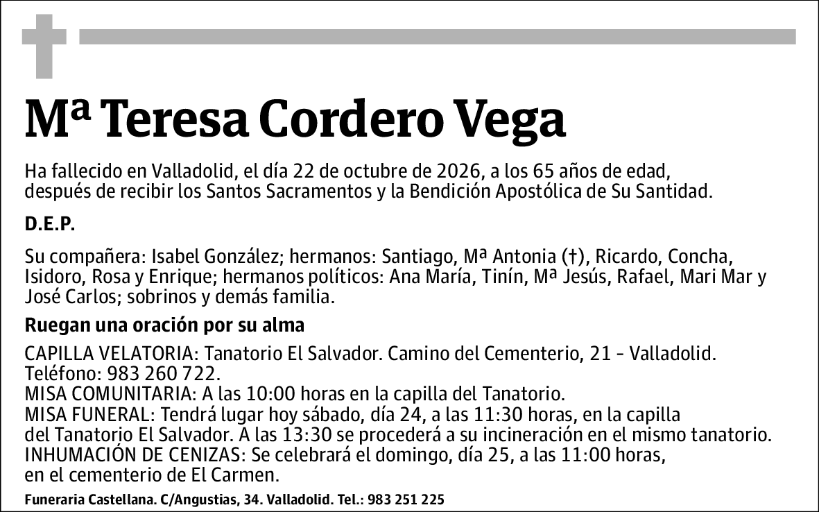 Mª Teresa Cordero Vega