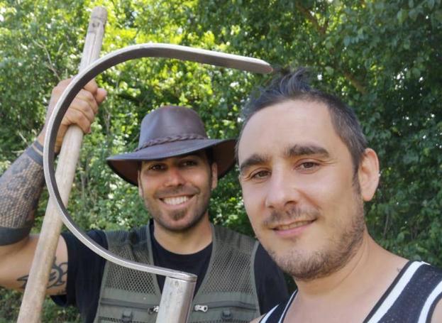 Arturo Pascual y Jesús Beato, durante los trabajos.